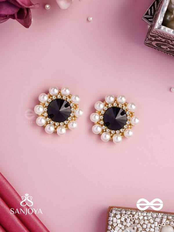 RATRIRATNA – ALIA BHATT INSPIRED EARRINGS WITH A BLACK STONE AND PEARLS, SYMBOLIZING PURITY AND ELEGANCE