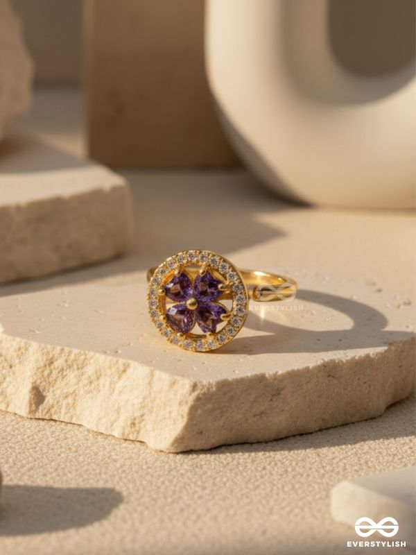 MAGICAL MYSTERY -  ANXIETY SPINNING RING INLAID WITH CUBIC ZICRONIA STONES