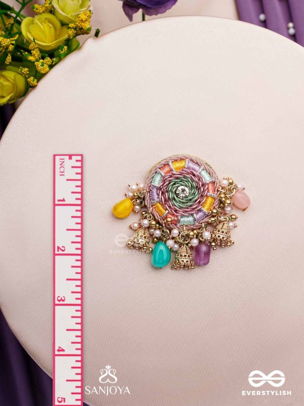 RANGVATI - FULL OF COLORS - EXQUISITE MULTI-HUED EARRINGS WITH PEARL AND CRYSTAL EMBELLISHMENTS