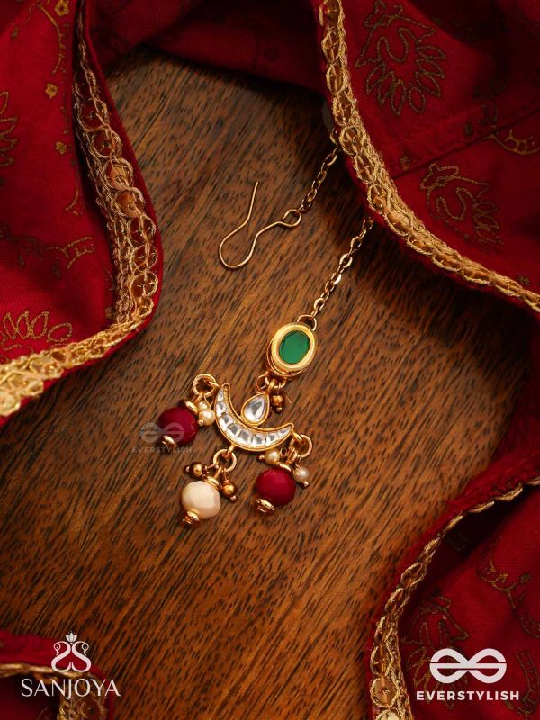 ANUPRITA - DIVINELY ADORNED - TRADITIONAL KUNDAN MAANGTIKA WITH PEARL AND BEADS