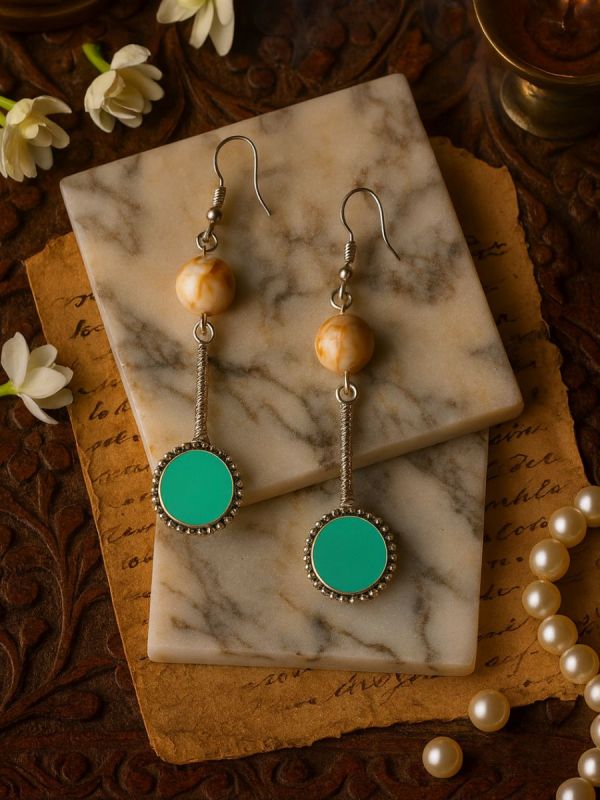 OASIS DROP - OXIDISED LONG EARRINGS