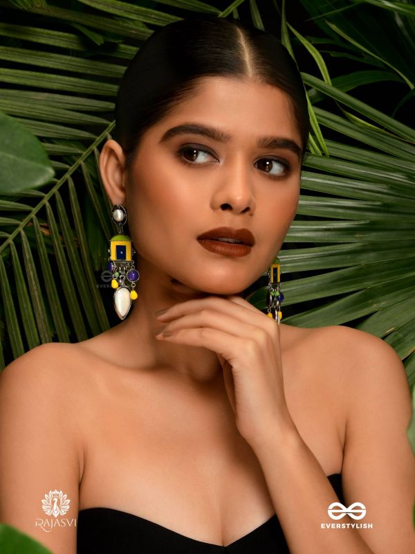 SUNBURST DROP - TEARDROP ENAMELLED EARRING