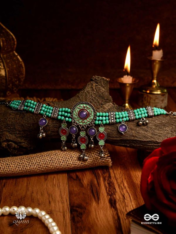 BOHO BEAT - MULTI-CHARM ENAMELLED CHOKER