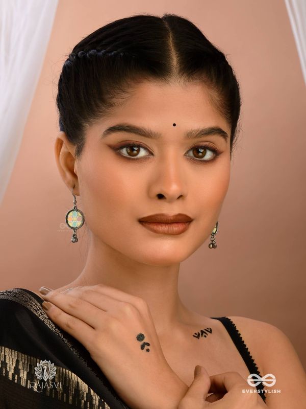 BLOSSOM WHIRL - OXIDISED FLORAL EARRING