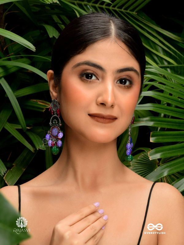 MANDALA BLOOM - ARTISTIC FOLK OXIDISED EARRING