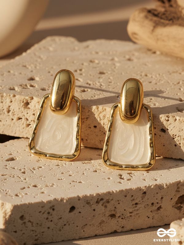 LUMINA ARC – CHIC WHITE ENAMEL DROP EARRINGS