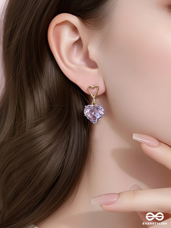 HEARTLET – DAINTY PURPLE GEM HEART DROPS