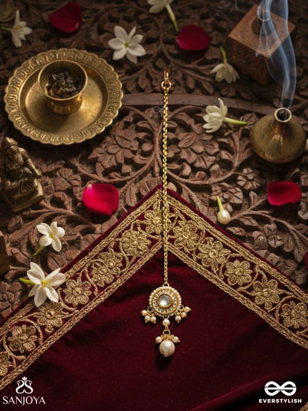 SUMUKHIKA – SWEET EXPRESSION – GOLD  DROP MAANGTIKA WITH PEARL ENDS