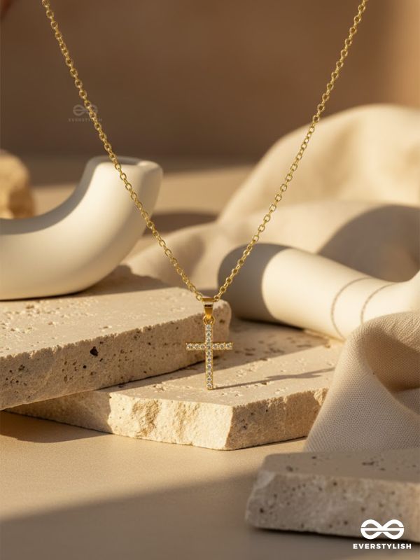AXIS CROSS -MODERN CROSS PENDANT NECKLACE