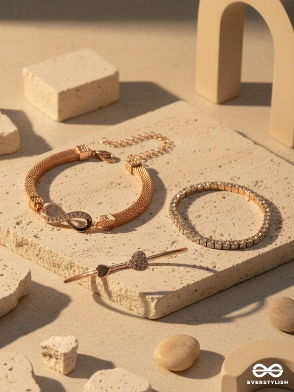 BLUSH BONDS - MINIMAL ROSE GOLD BRACELET SET