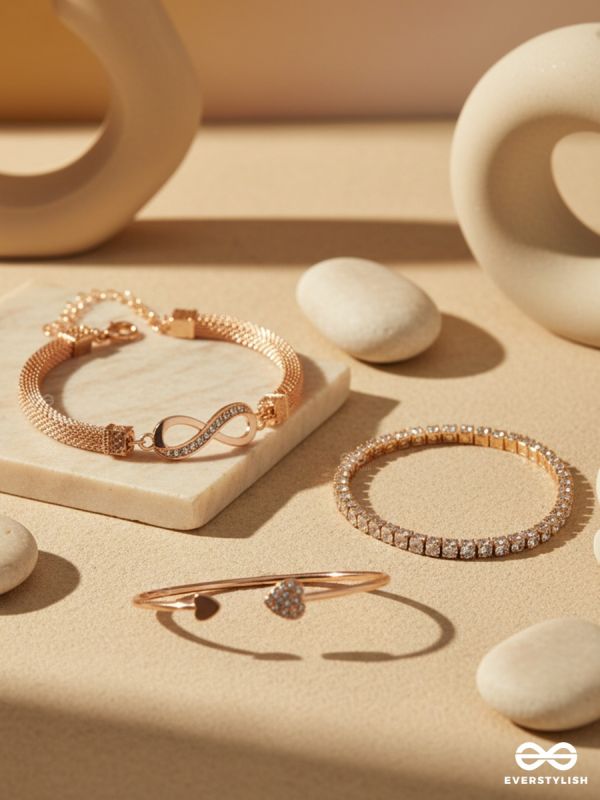 BLUSH BONDS - MINIMAL ROSE GOLD BRACELET SET