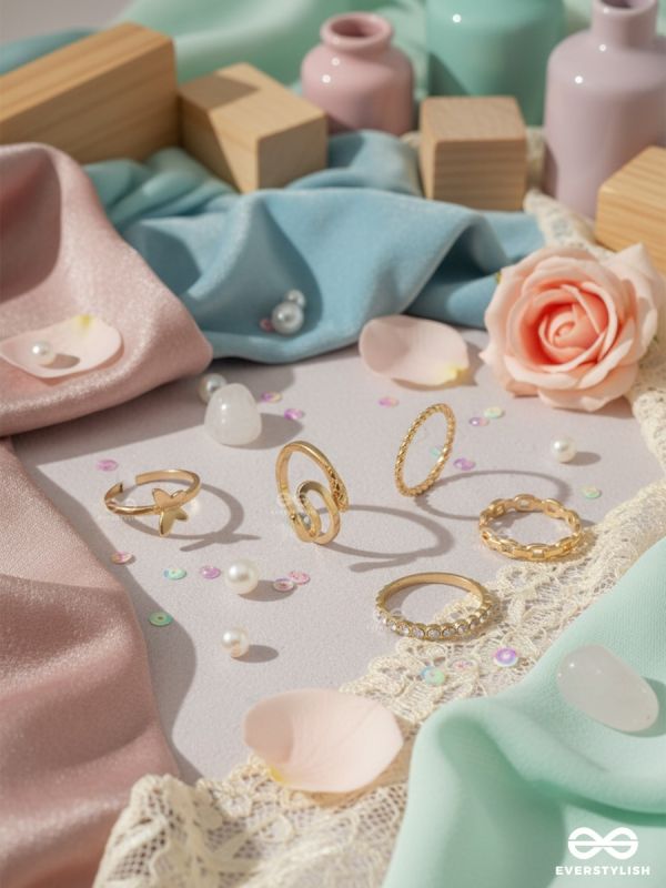 ALL ABOUT CURVES – MODERN GOLDEN RING SET