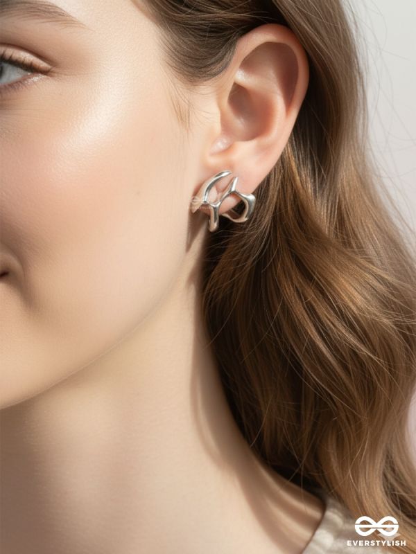 SOFT ANGLES – MODERN SILVER STUD EARRINGS