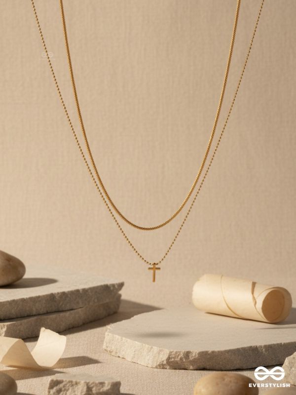 CROSS TRACE – MINIMAL LAYERED NECKLACE