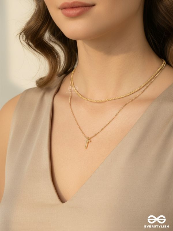 CROSS TRACE – MINIMAL LAYERED NECKLACE