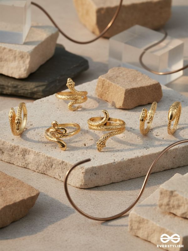 TWISTED SERPENT – STATEMENT RING SET