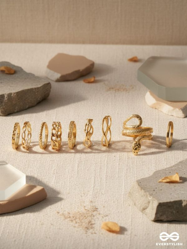 CHAOTIC CURVES – FUNKY GOLD RING SET