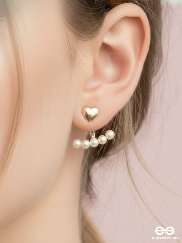 HEARTLINE PEARL – GOLD PEARL EAR CLIMBERS