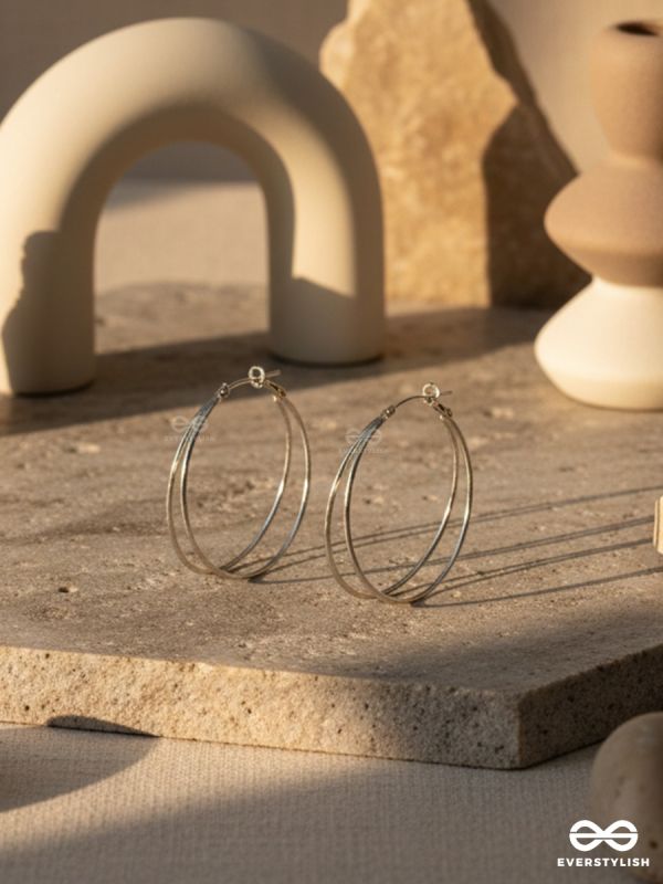 DOUBLE TAKE – SILVER HOOP EARRINGS