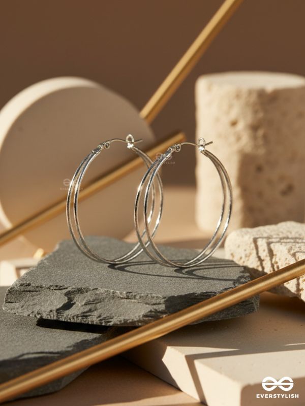 DOUBLE TAKE – SILVER HOOP EARRINGS