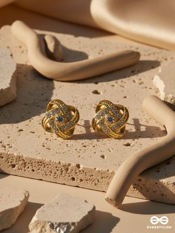 GILDED ROSETTE – CRYSTAL STUD EARRINGS
