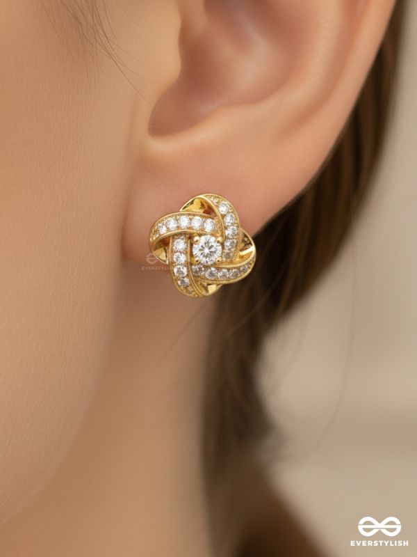 GILDED ROSETTE – CRYSTAL STUD EARRINGS