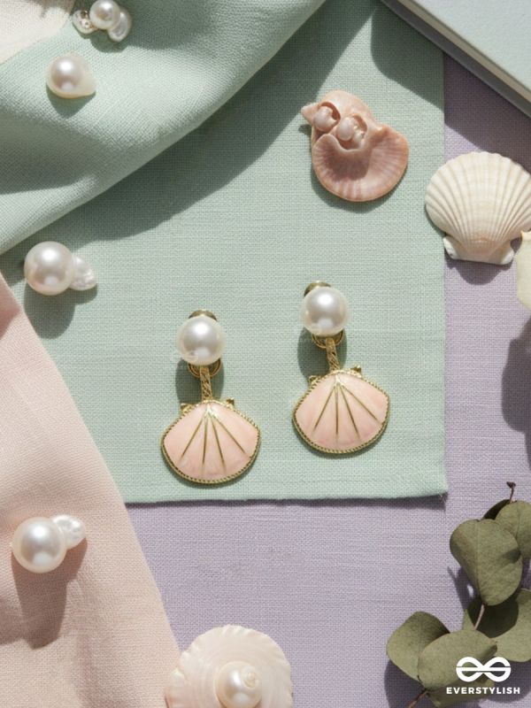 ISLA PEARL – BLUSH SHELL DROP EARRINGS