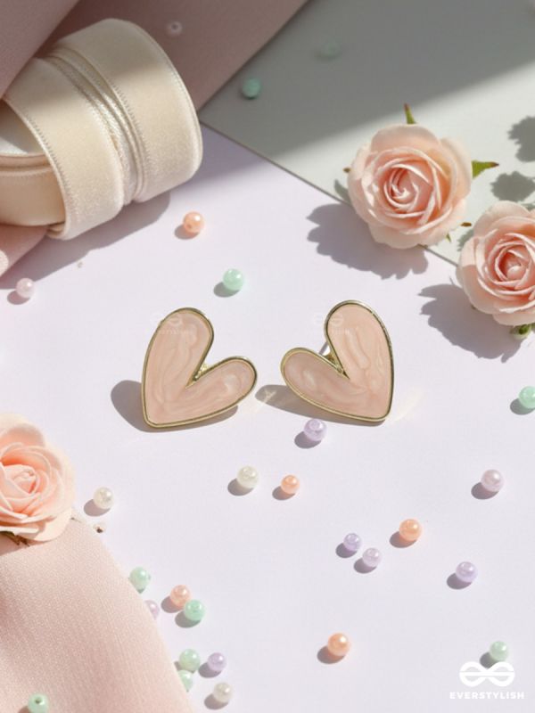 CUPID BLUSH – HEART STUD EARRINGS
