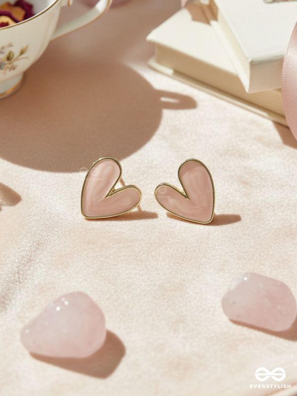 CUPID BLUSH – HEART STUD EARRINGS