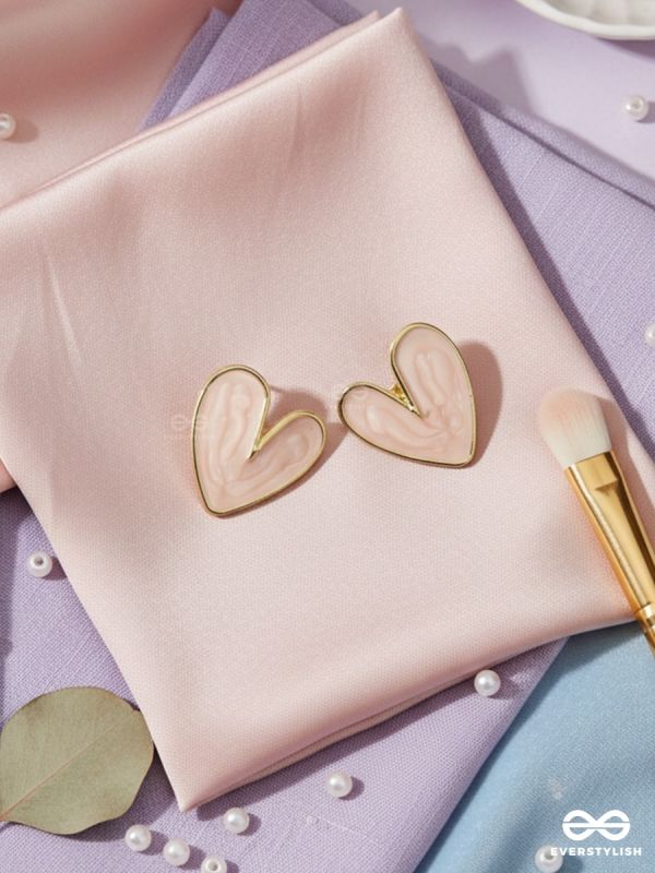 CUPID BLUSH – HEART STUD EARRINGS