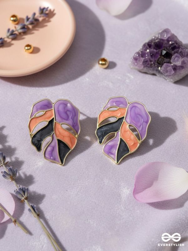 MOSAIC PETAL – VIOLET ART EARRINGS