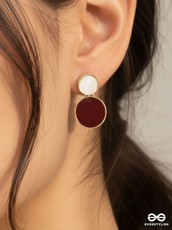 MERLOT MOON – ROUND STATEMENT EARRINGS