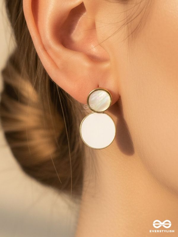 IVORY LUNA DISC – DOUBLE DROP EARRINGS