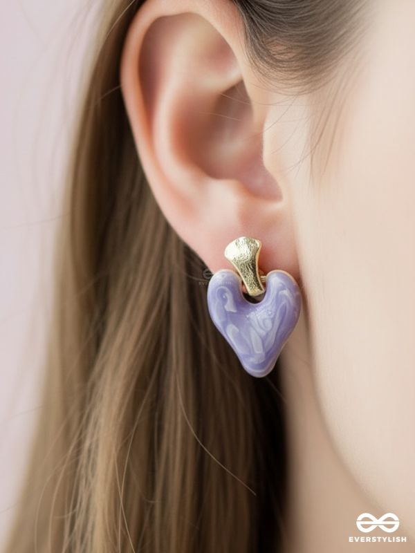 MARBLE CRUSH – LILAC HEART DROP EARRINGS