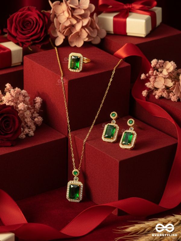 EMERALD LUXE- SOPHISTICATED GREEN GEMSTONE SET