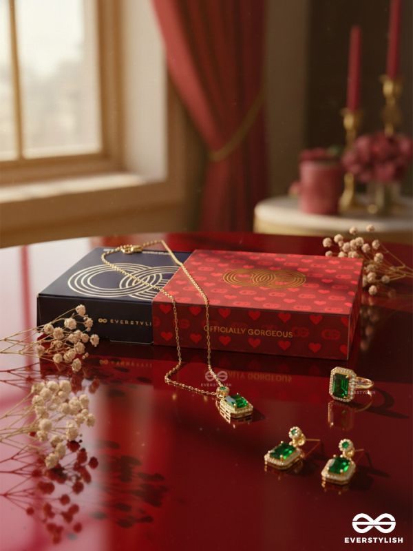 EMERALD LUXE- SOPHISTICATED GREEN GEMSTONE SET