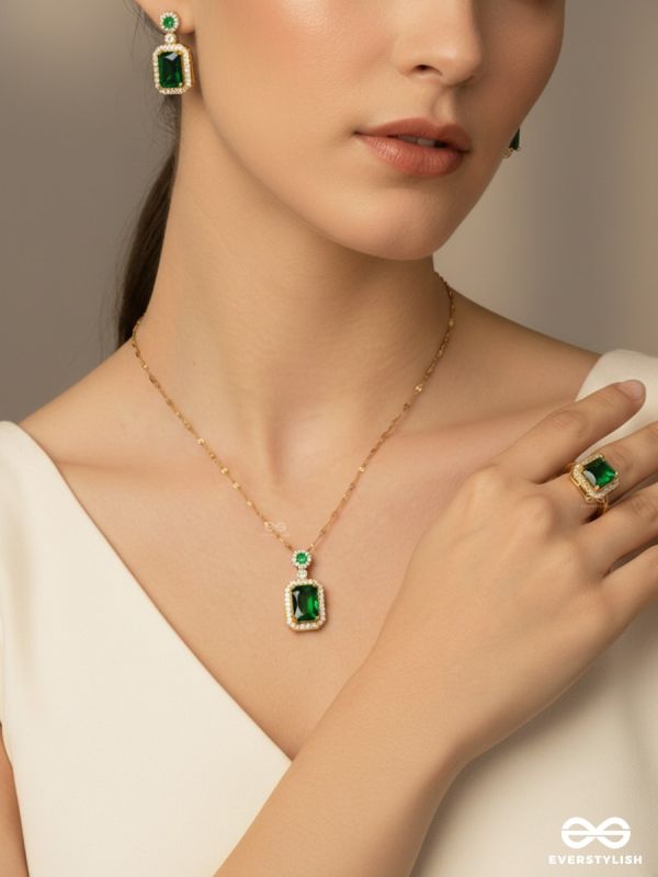 EMERALD LUXE- SOPHISTICATED GREEN GEMSTONE SET