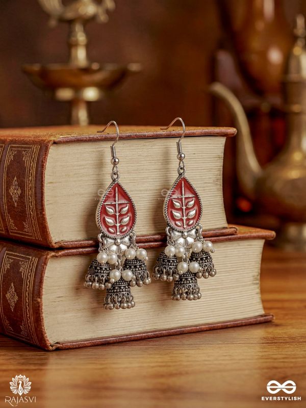 EMBER FOLIAGE – OXIDISED STATEMENT JHUMKA EARRINGS