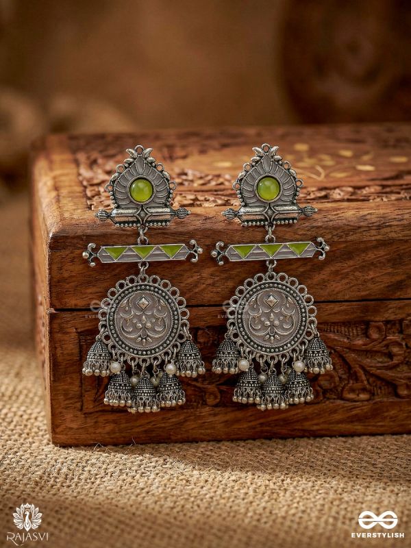 IRIS EMPRESS – OXIDISED HERITAGE STATEMENT EARRINGS