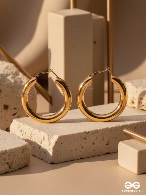 A Fashionista’s Dream - Glittering gold loops