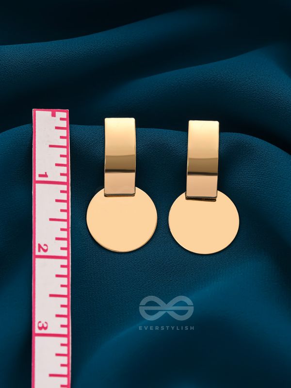 The Chic Geometry (Golden) - Golden Statement Earrings