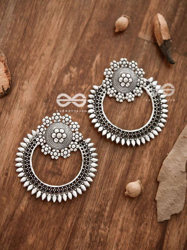 The Beauteous Eclipse - Oxidised Boho Earrings