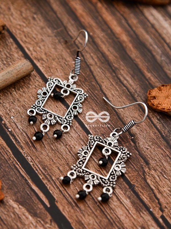 The Little Mirror frames -Black - Tiny Trinket Earrings