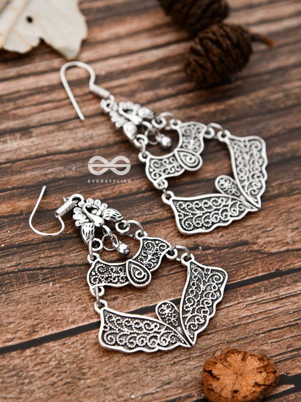 The Oxidised Dangler Collection - The Layered Peacock Motifs