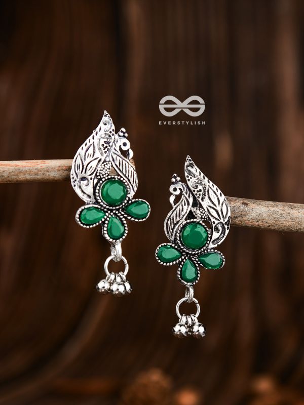 The Boho Peacocks (Emerald Green) - The Embellished Oxidised Collection