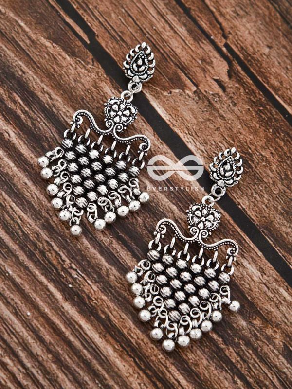 A Bohemian Mesh - Oxidised Boho Earrings