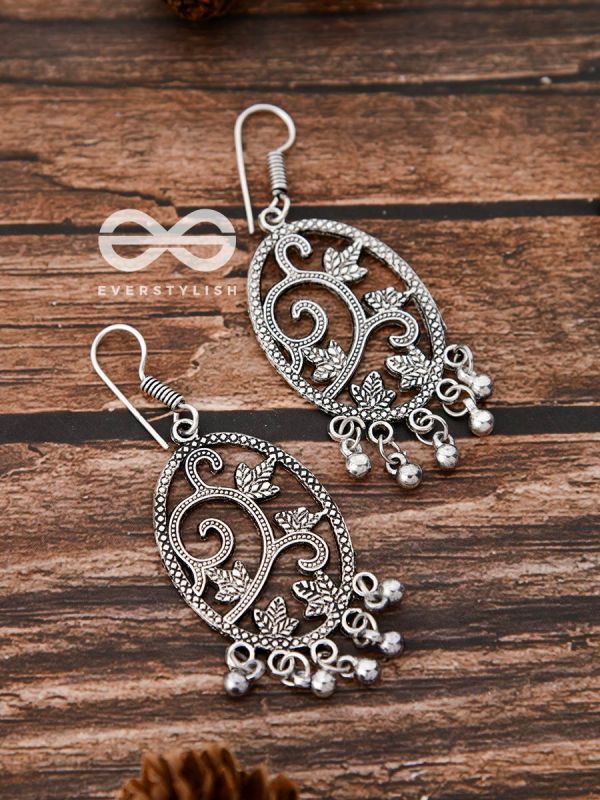 The Vintage Leaf Artwork - Oxidised Boho Earrings