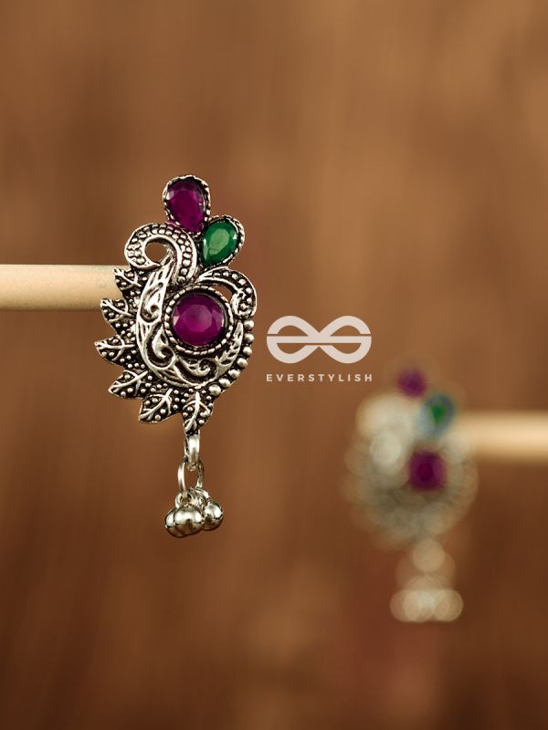 The Shimmery Motif Studs (Multicoloured) - Embellished Oxidised Collection