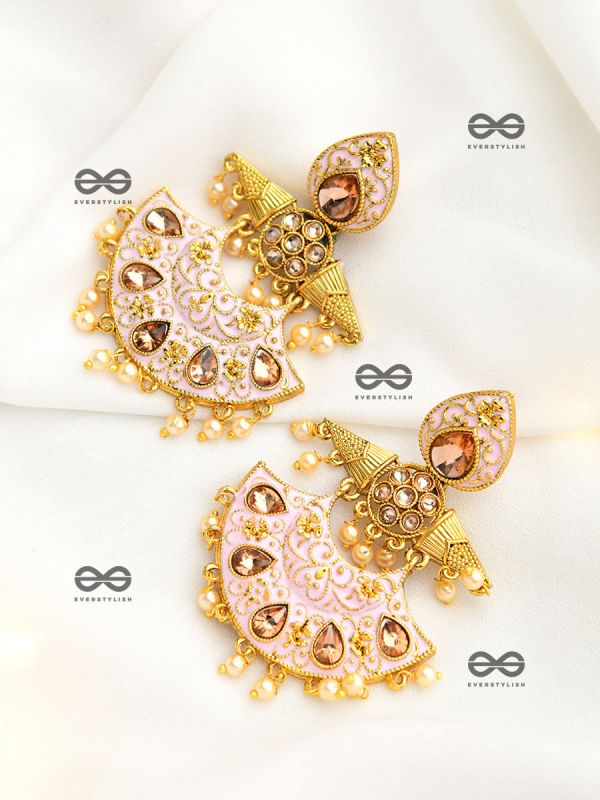The Marvellous Meenakari Collection - Ira Earrings - Pink