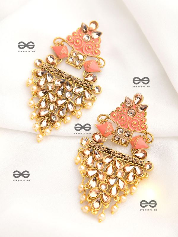 The Marvellous Meenakari Collection - Aanya Earrings - Coral